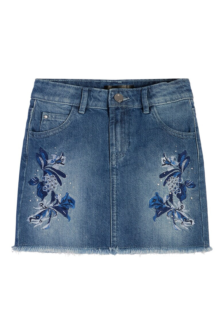 GUESS JEANS Къса дънкова пола с бродерии - Pepit.bg