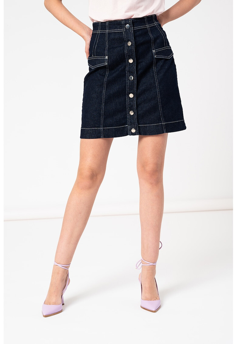 GUESS JEANS Къса дънкова пола с капса - Pepit.bg