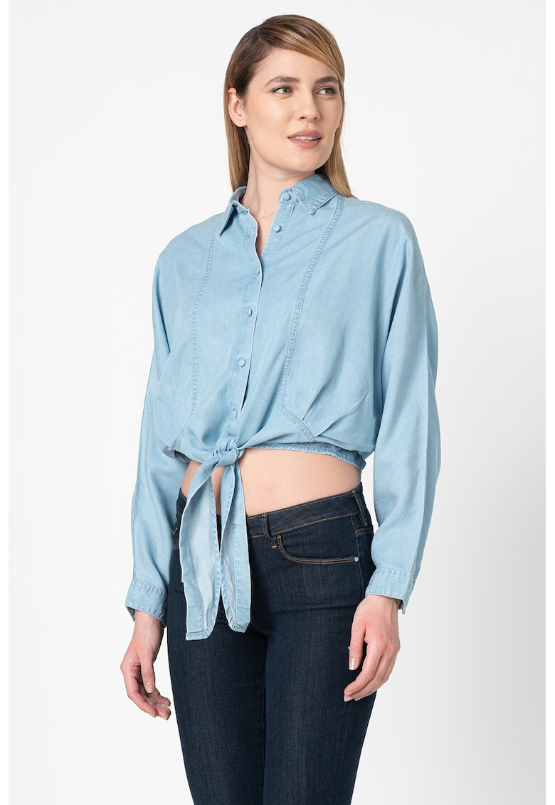 GUESS JEANS Къса риза с лиосел - Pepit.bg