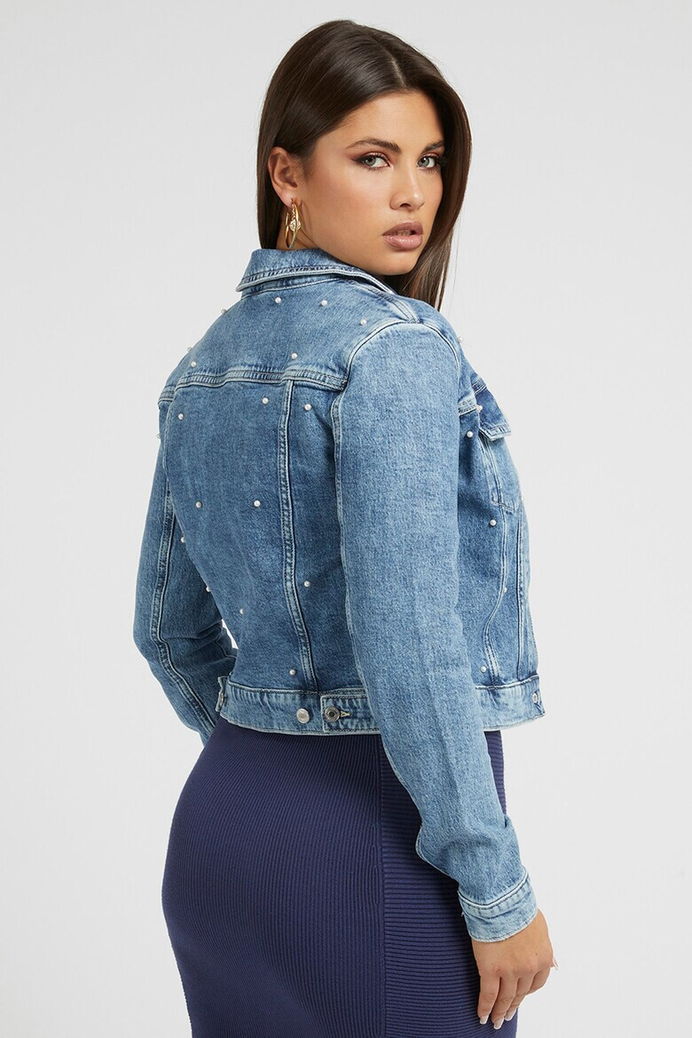 GUESS JEANS Късо яке от деним с перли - Pepit.bg