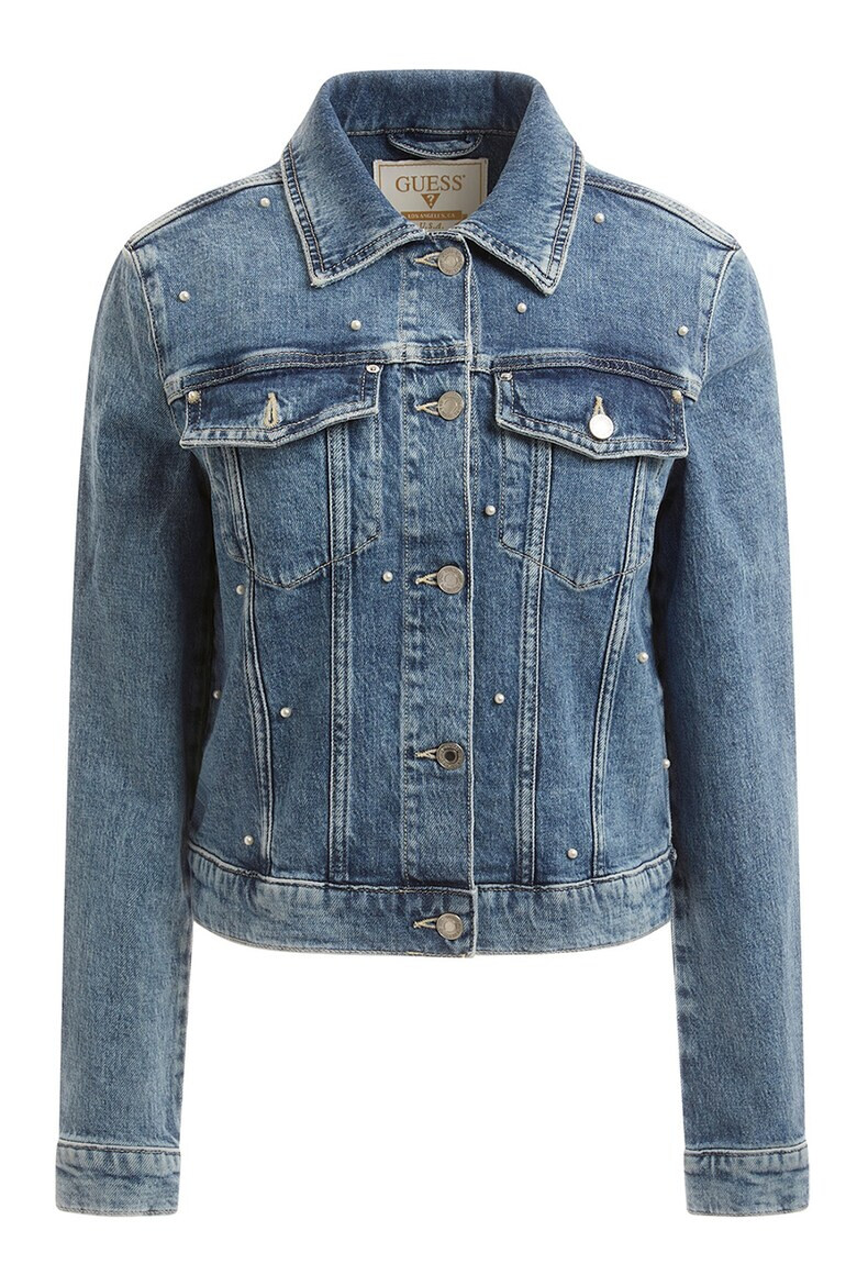 GUESS JEANS Късо яке от деним с перли - Pepit.bg
