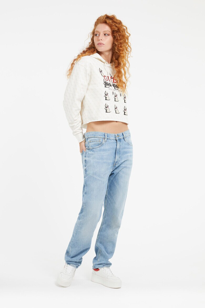 GUESS JEANS Късо худи с принт - Pepit.bg