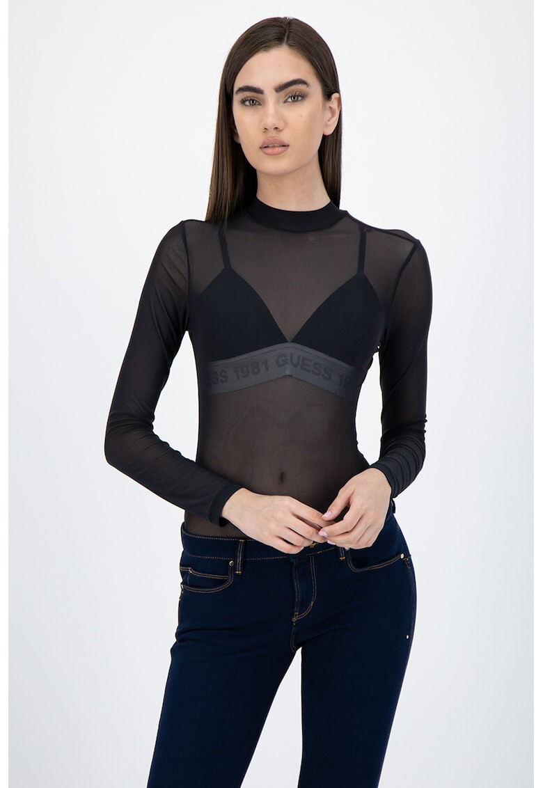 GUESS JEANS Мрежеста блуза със сутиен - Pepit.bg