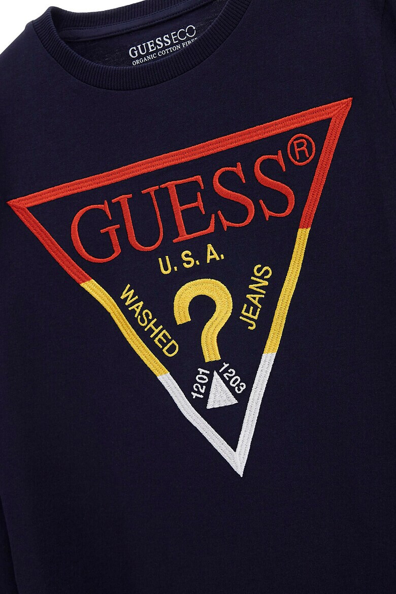 GUESS JEANS Памучна блуза с лого - Pepit.bg
