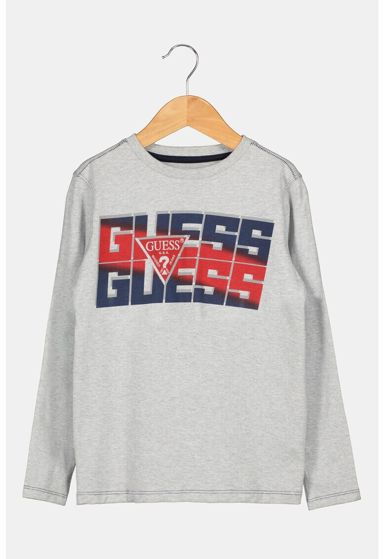 GUESS JEANS Памучна блуза с лого - Pepit.bg
