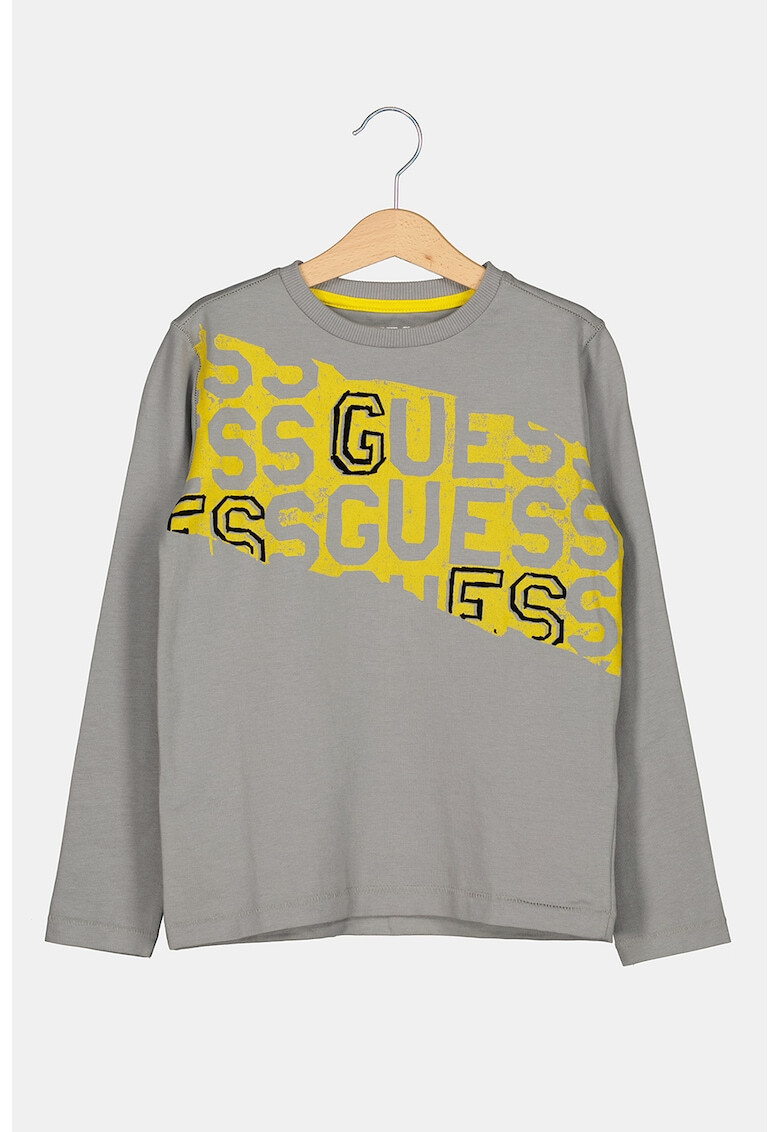 GUESS JEANS Памучна блуза с лого - Pepit.bg