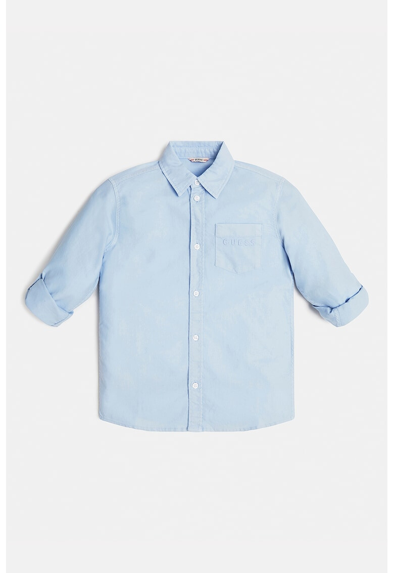 GUESS JEANS Памучна риза с лого - Pepit.bg