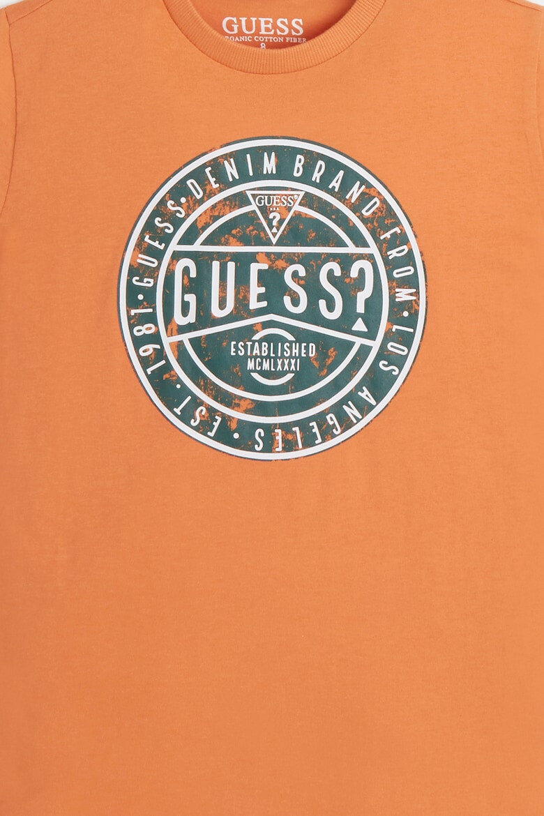 GUESS JEANS Памучна тениска с лого - Pepit.bg