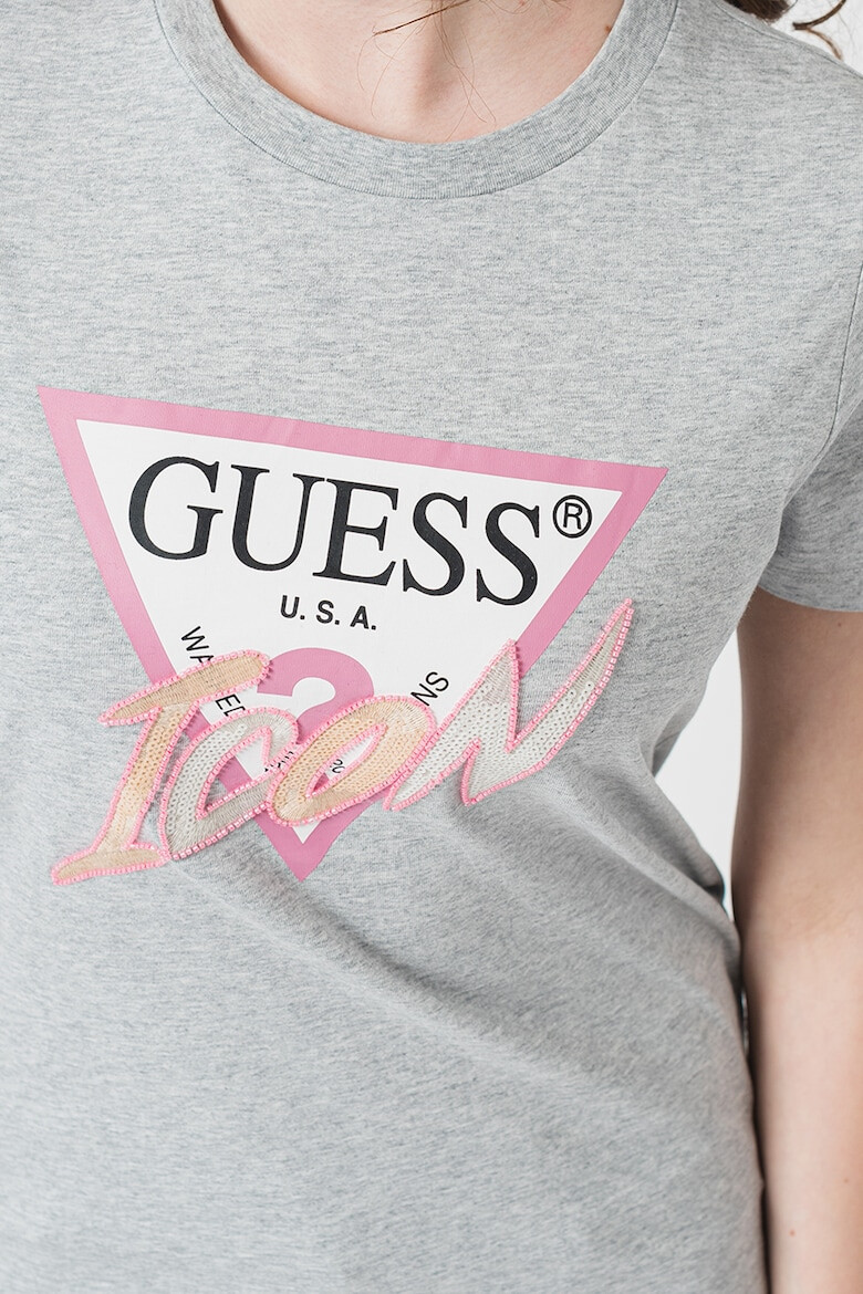 GUESS JEANS Памучна тениска с лого - Pepit.bg