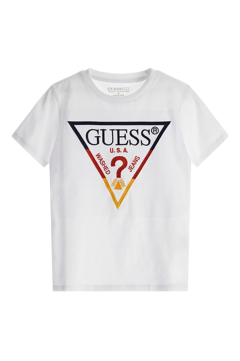 GUESS JEANS Памучна тениска с лого - Pepit.bg