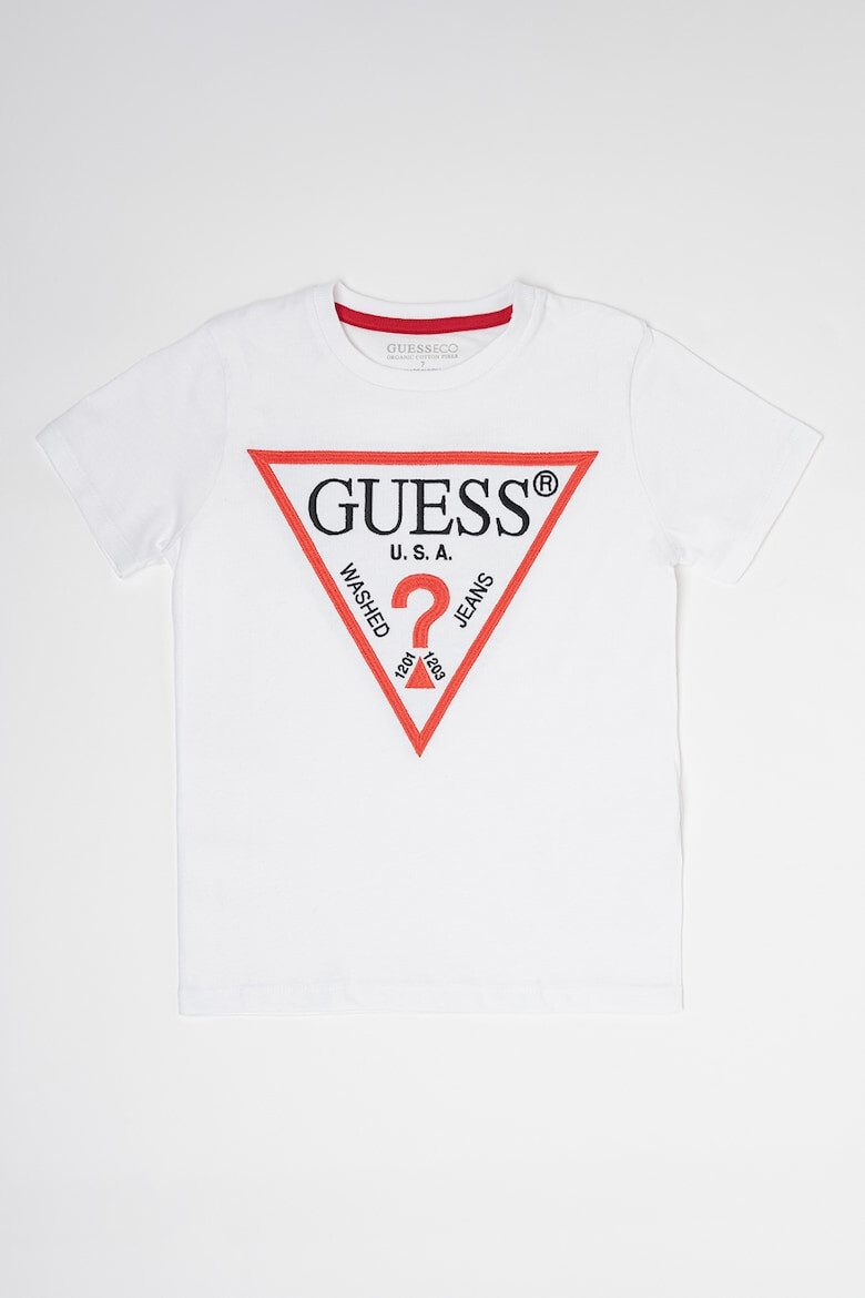 GUESS JEANS Памучна тениска с лого - Pepit.bg