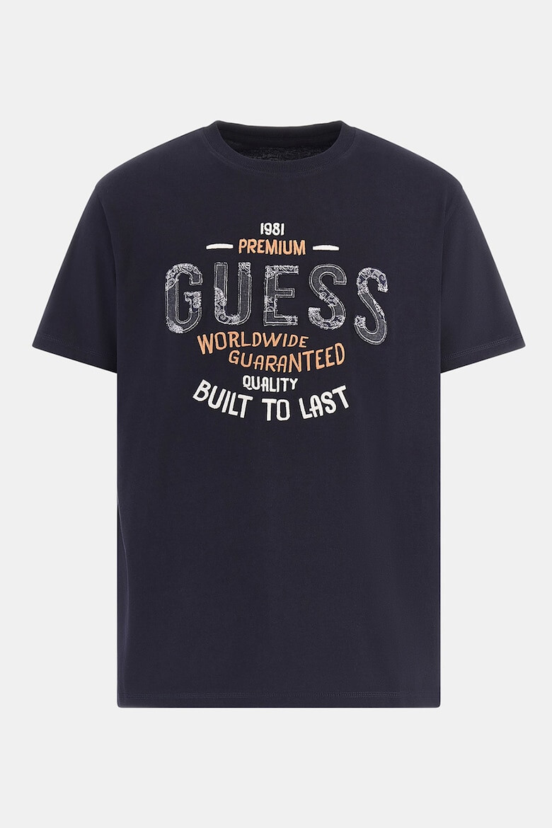 GUESS JEANS Памучна тениска с лого - Pepit.bg