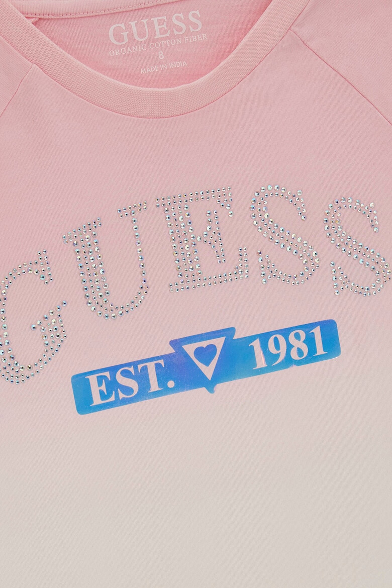 GUESS JEANS Памучна тениска с лого - Pepit.bg