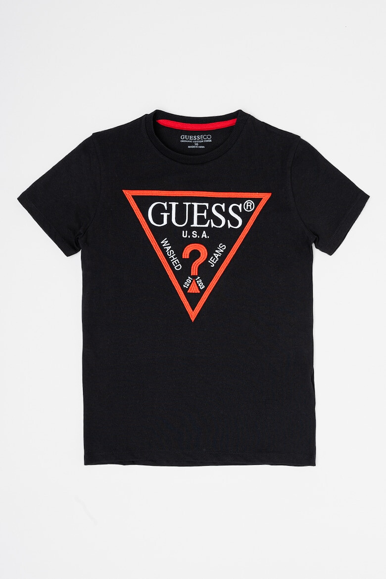 GUESS JEANS Памучна тениска с лого - Pepit.bg