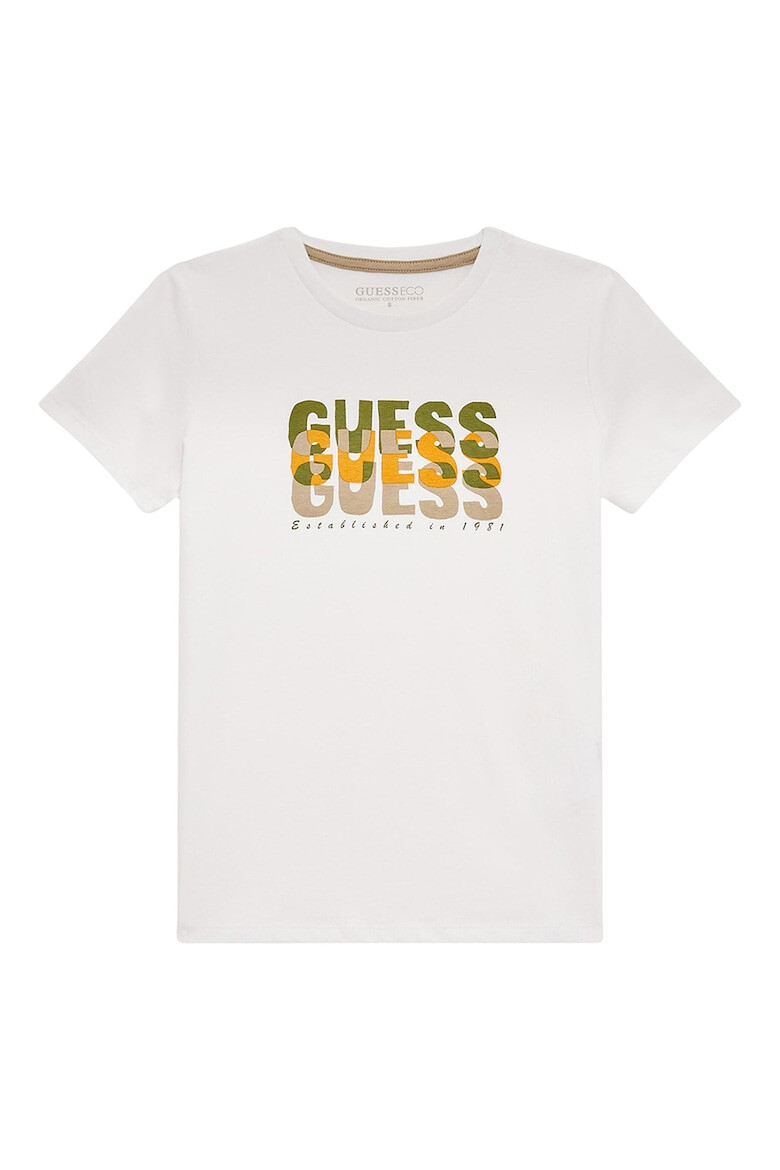 GUESS JEANS Памучна тениска с лого - Pepit.bg