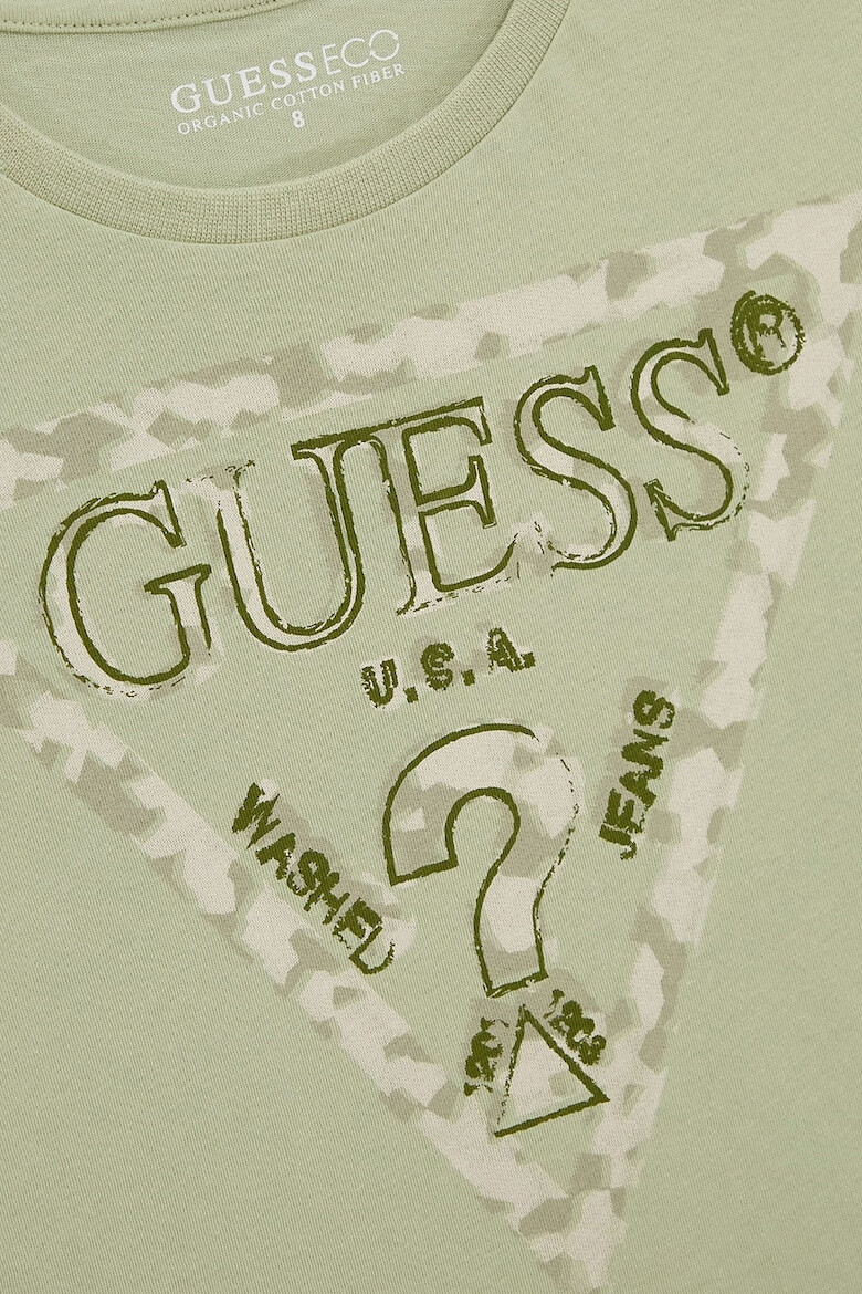 GUESS JEANS Памучна тениска с овално деколте - Pepit.bg