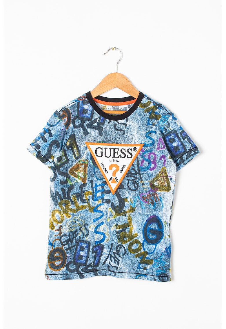 GUESS JEANS Тениска с щампа и лого - Pepit.bg