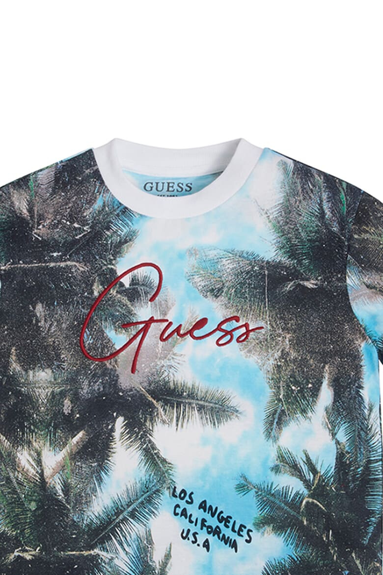 GUESS JEANS Памучна тениска с тропическа шарка - Pepit.bg