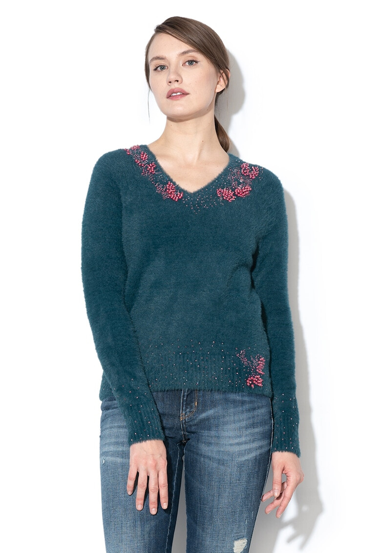 GUESS JEANS Пуловер с мъниста - Pepit.bg