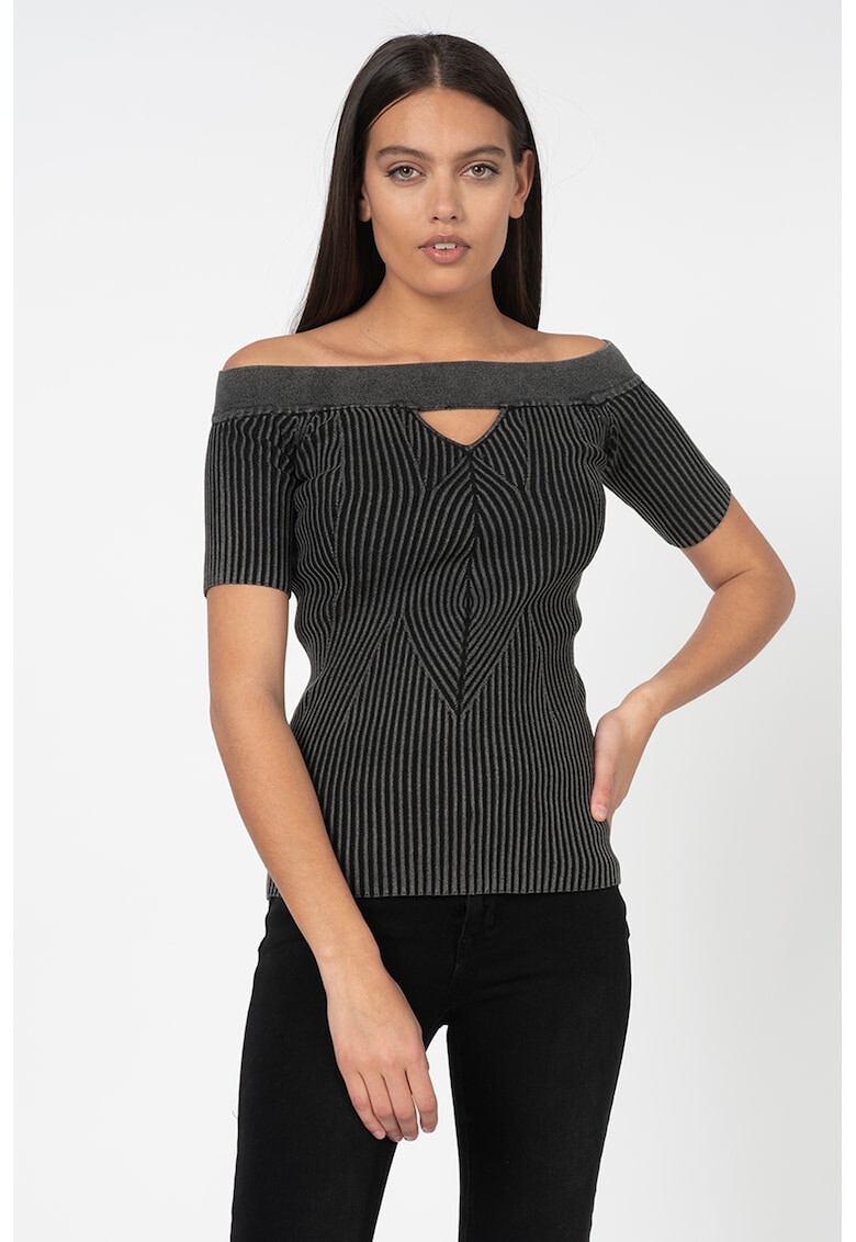 GUESS JEANS Рипсен пуловер - Pepit.bg