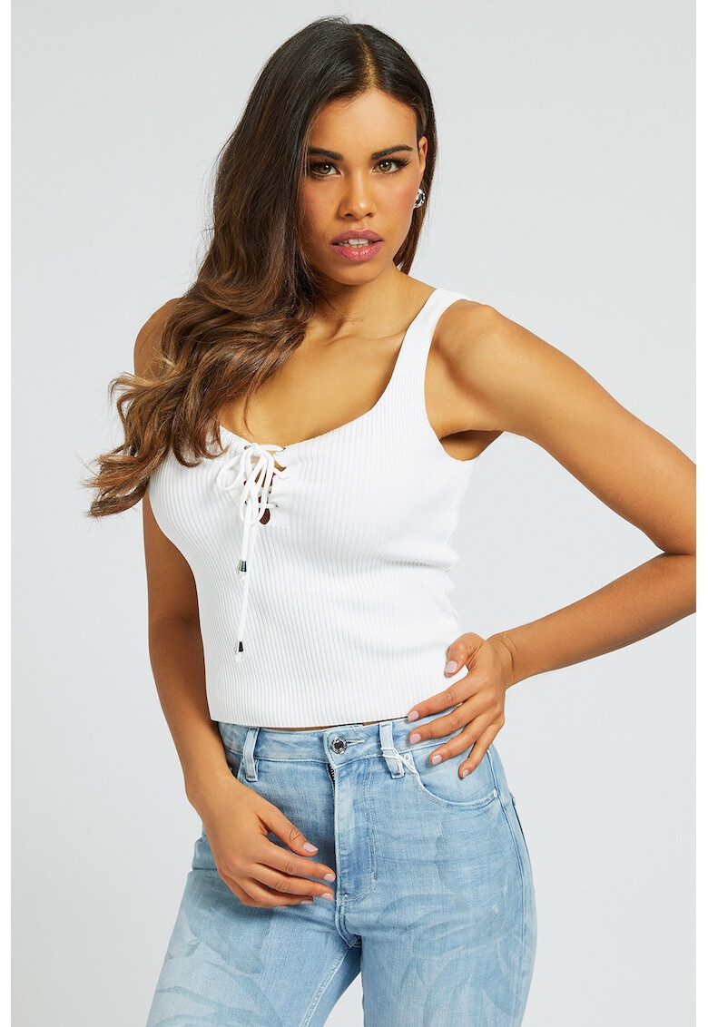GUESS JEANS Рипсен топ - Pepit.bg