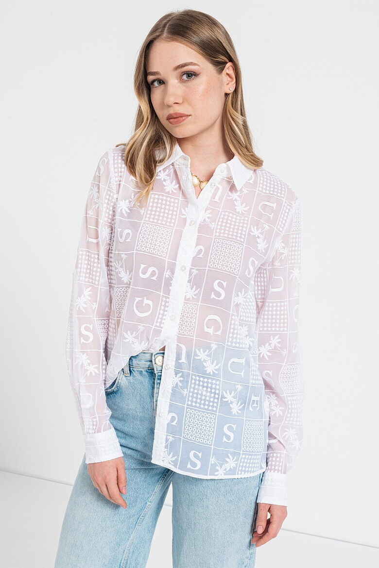 GUESS JEANS Риза с бродирано лого - Pepit.bg
