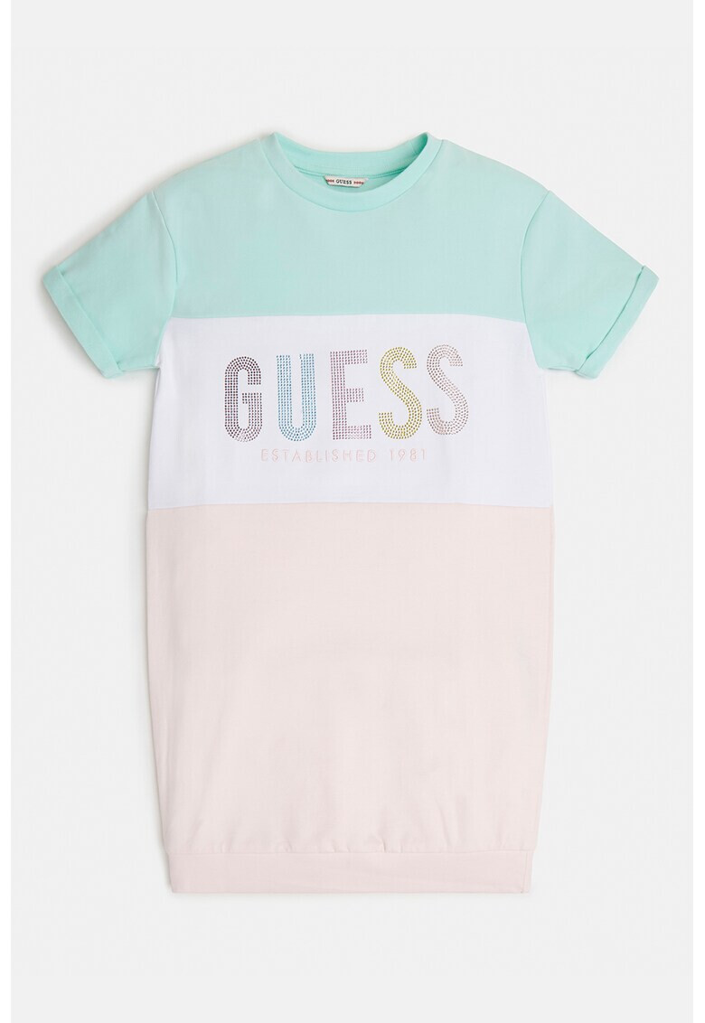 GUESS JEANS Рокля с цветен блок и декоративни камъни - Pepit.bg