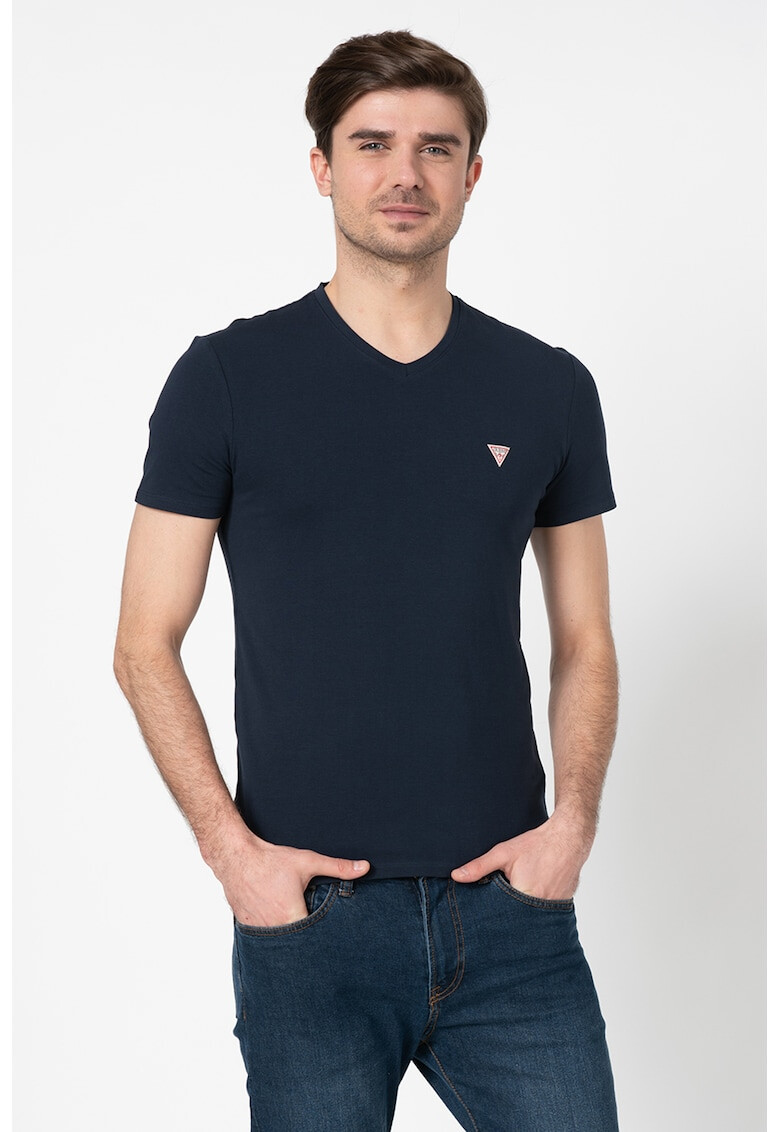 GUESS JEANS Силно прилепнала тениска с пришито лого - Pepit.bg