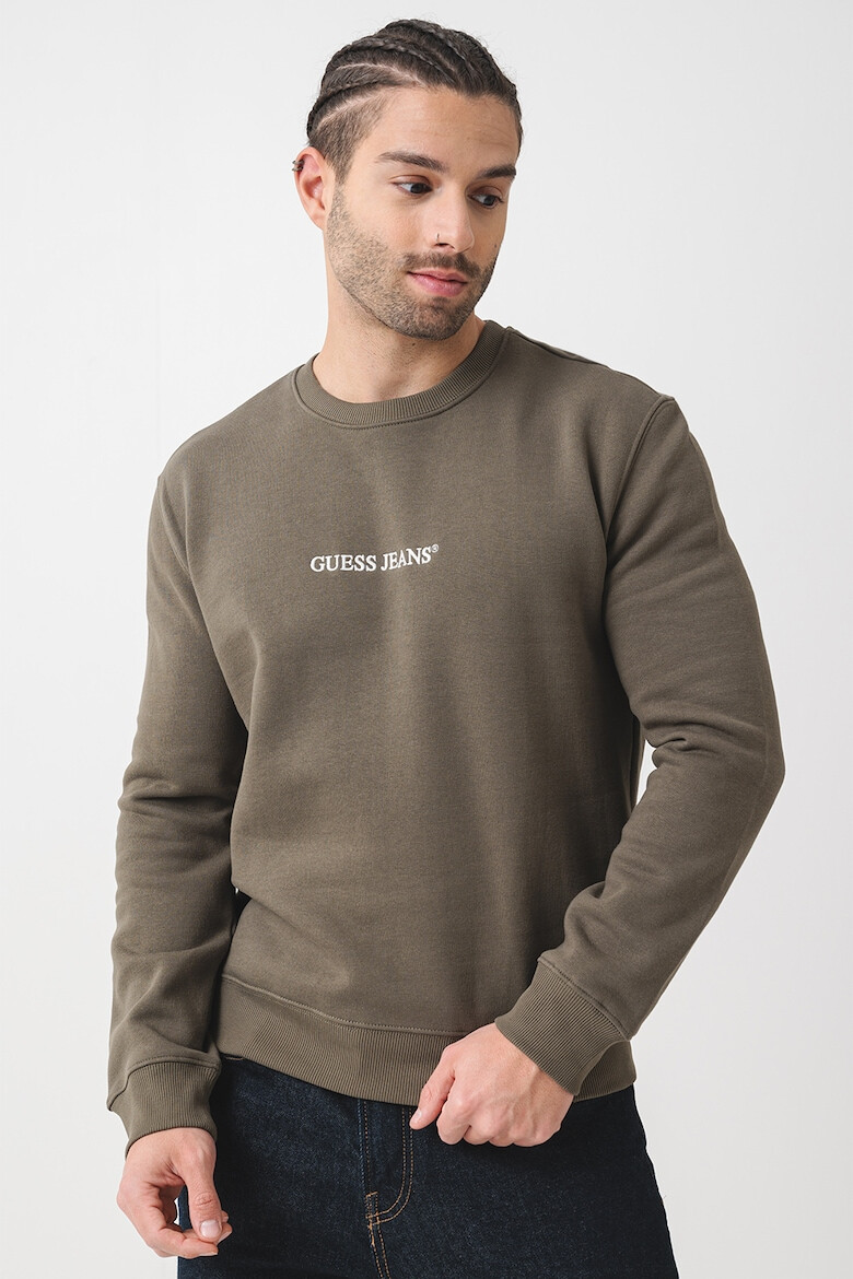 GUESS JEANS Слим суитшърт с бродерии - Pepit.bg