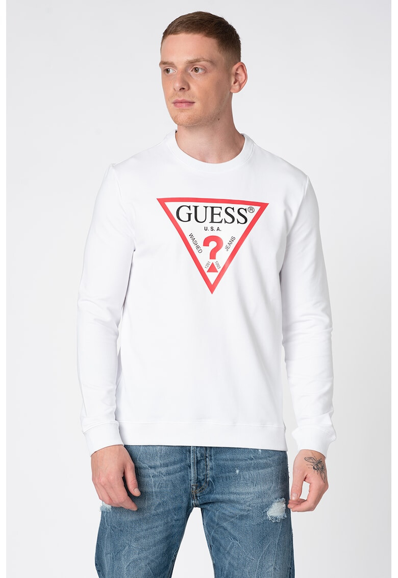 GUESS JEANS Суитшърт по тялото с лого - Pepit.bg