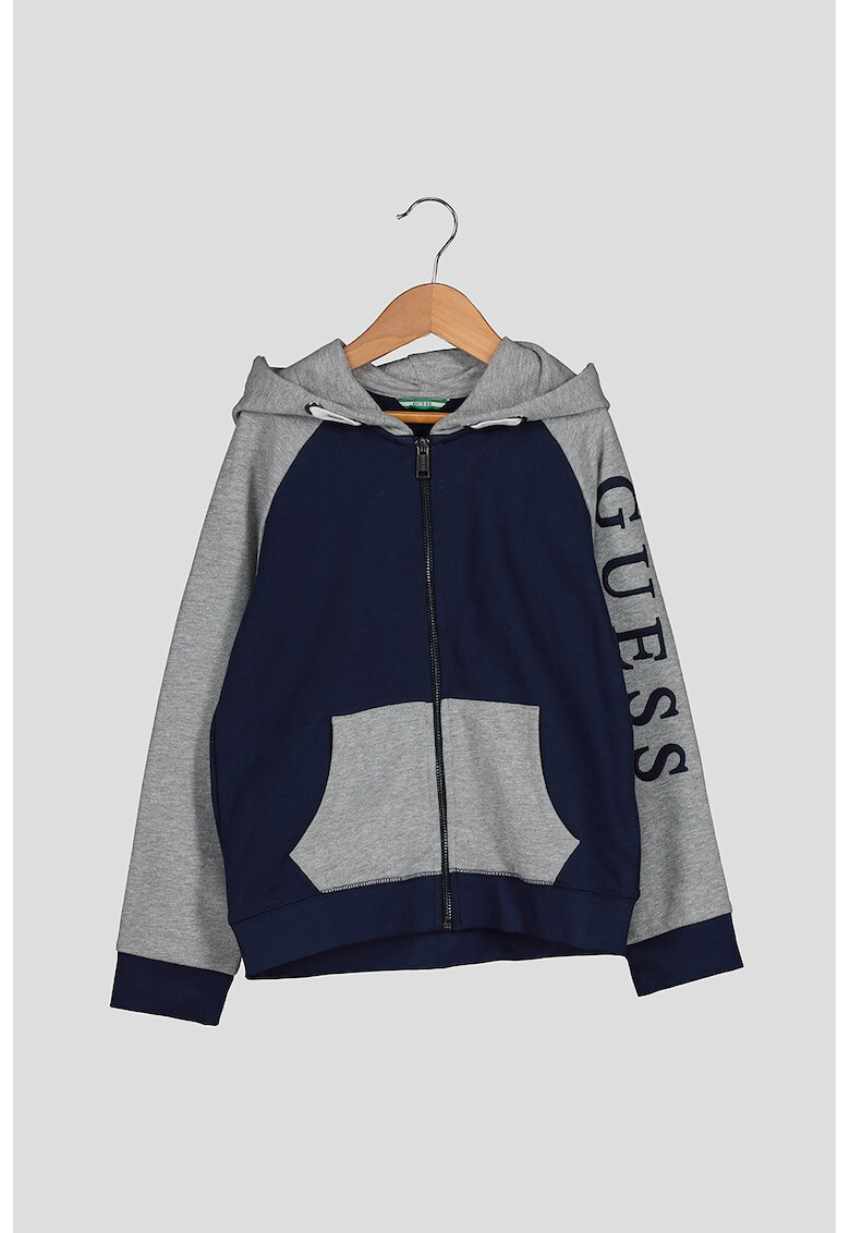 GUESS JEANS Суитшърт с цип и бродирано лого - Pepit.bg