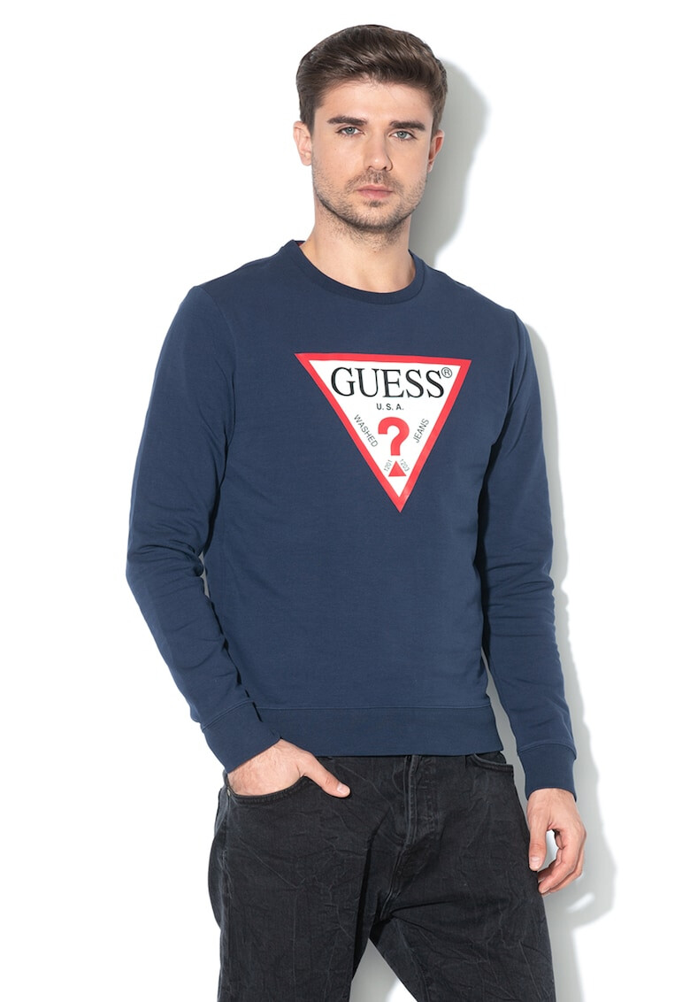 GUESS JEANS Суитшърт с гумирано лого - Pepit.bg