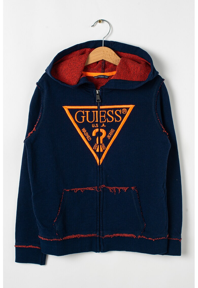 GUESS JEANS Суитшърт с качулка и цип - Pepit.bg