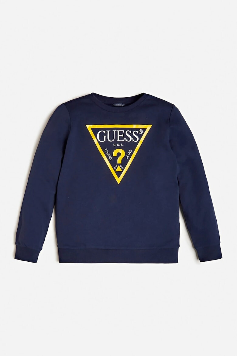 GUESS JEANS Суитшърт с лого и овално деколте - Pepit.bg