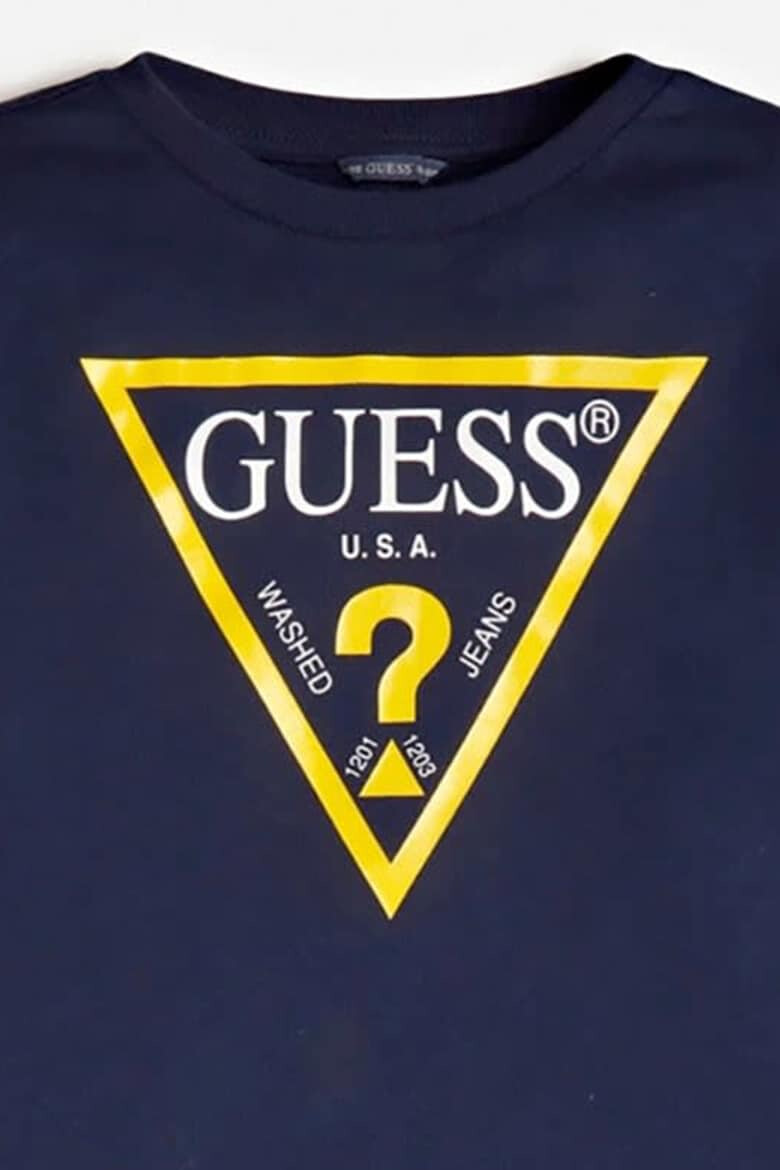 GUESS JEANS Суитшърт с лого и овално деколте - Pepit.bg