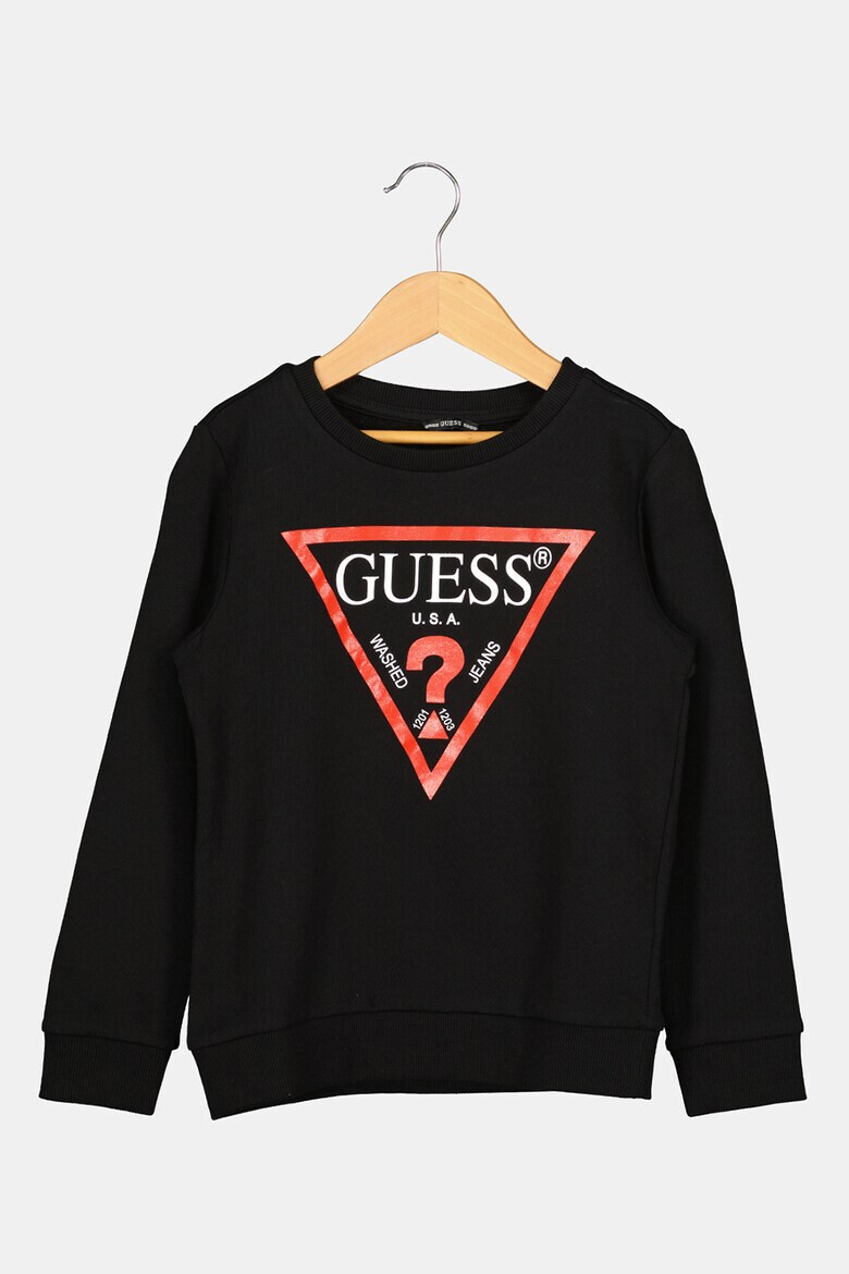 GUESS JEANS Суитшърт с лого и овално деколте - Pepit.bg