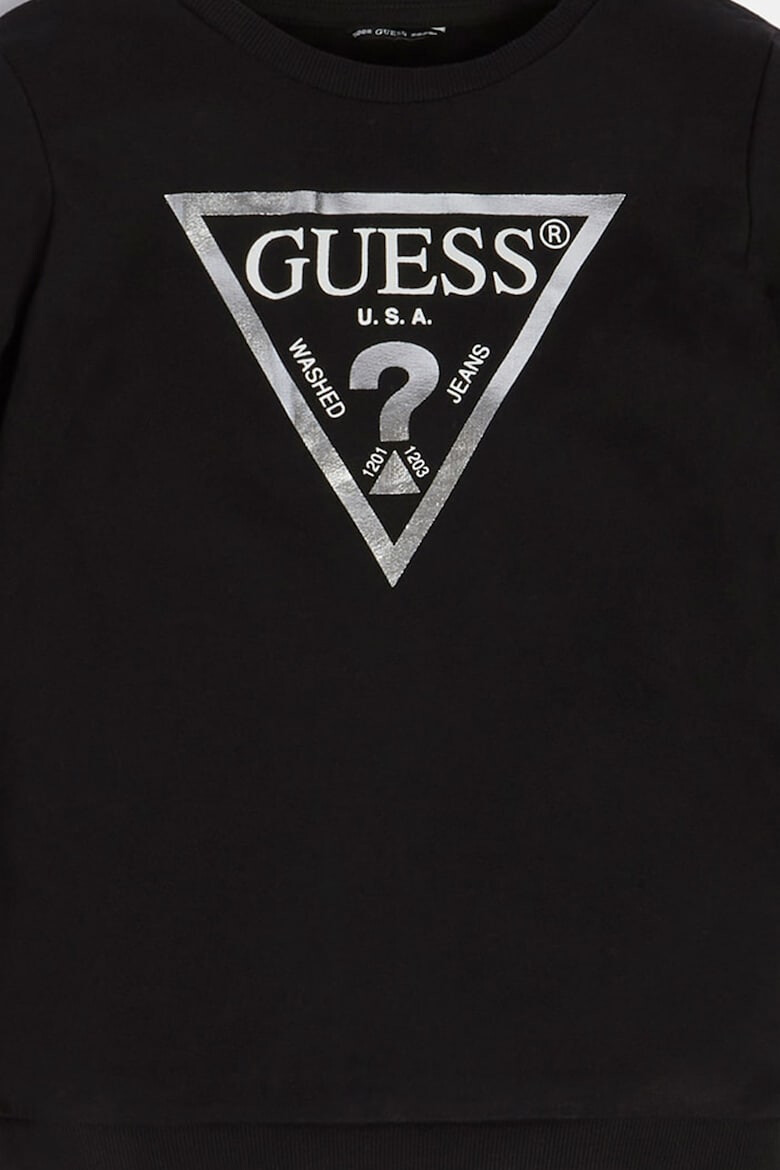 GUESS JEANS Суитшърт с овално деколте и лого - Pepit.bg