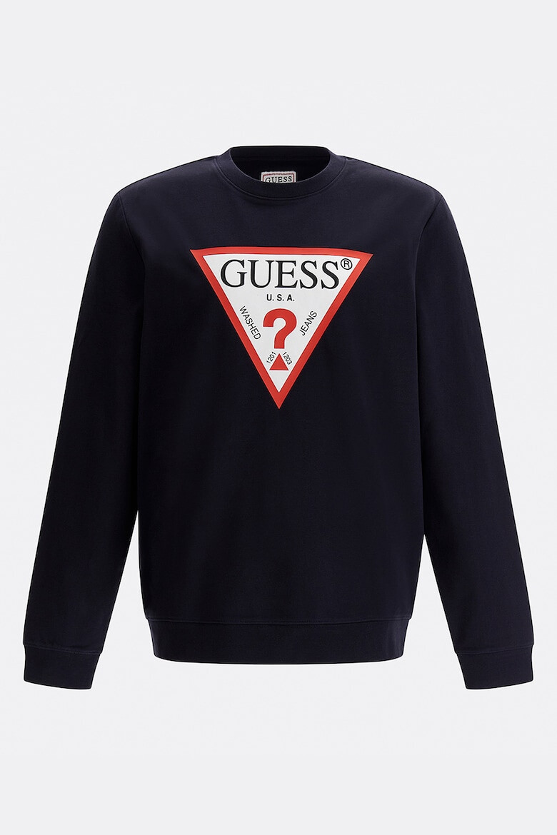 GUESS JEANS Суитшърт с овално деколте и лого - Pepit.bg