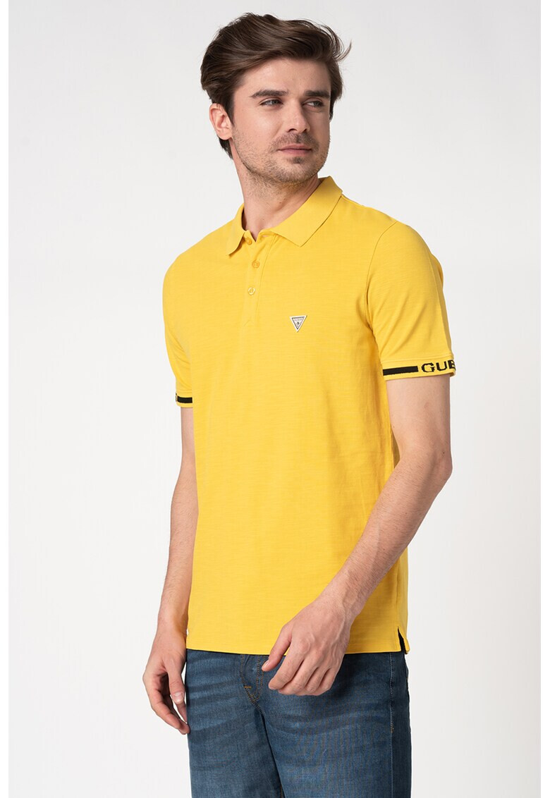 GUESS JEANS Тениска с яка и лого - Pepit.bg