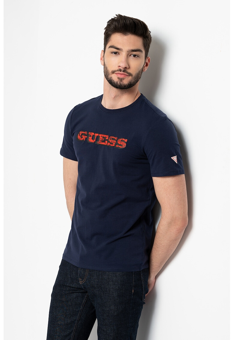 GUESS JEANS Тениска по тялото с лого - Pepit.bg