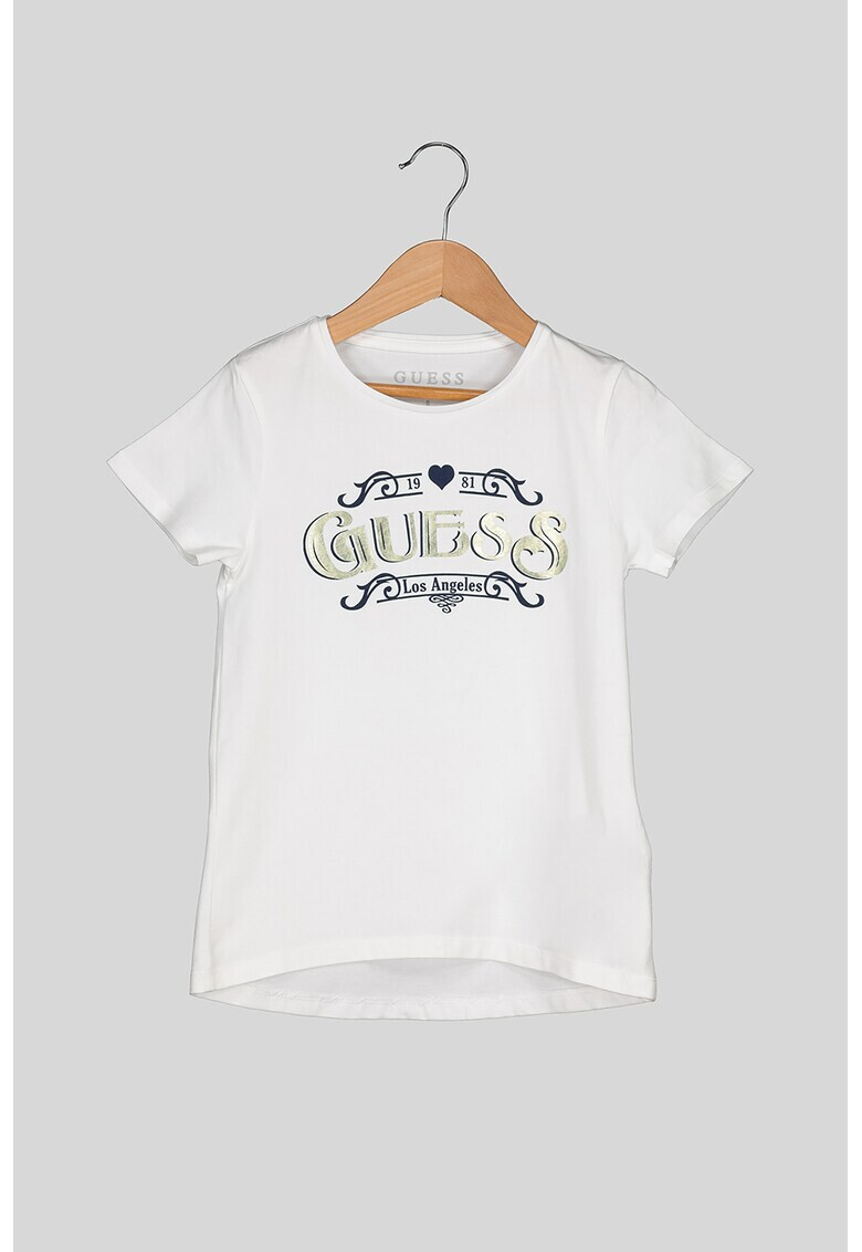 GUESS JEANS Тениска с асиметричен подгъв - Pepit.bg