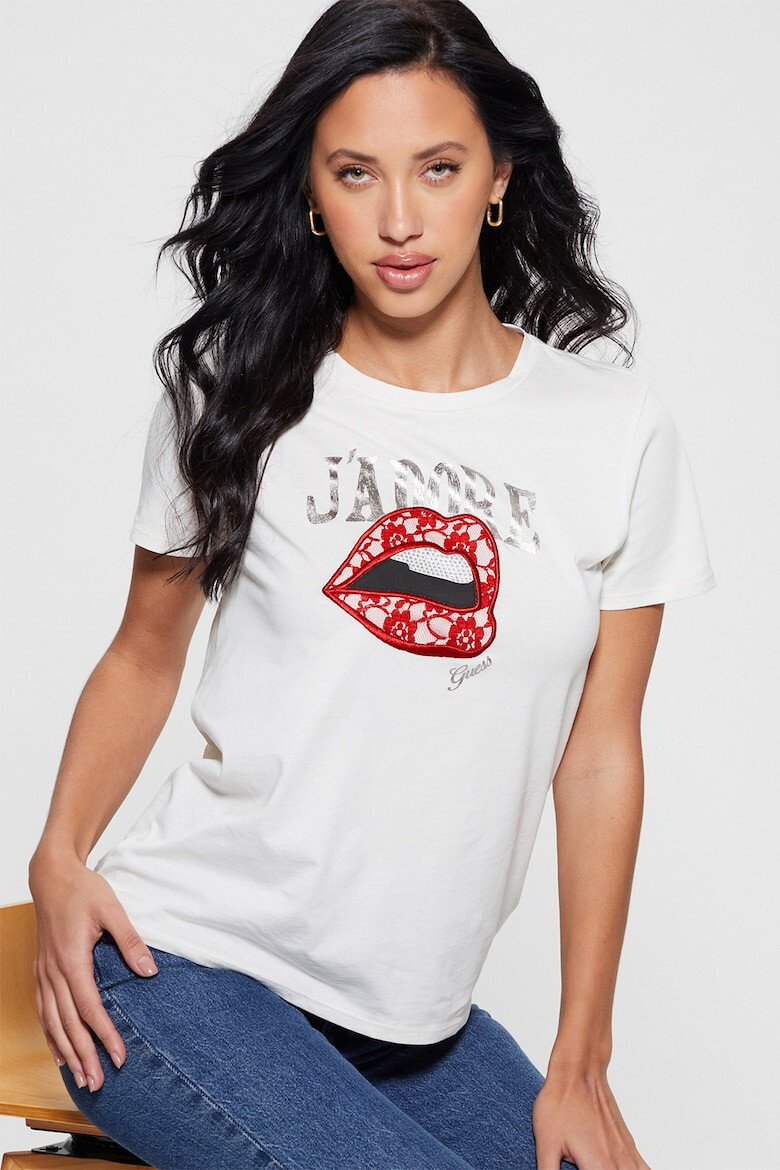 GUESS JEANS Тениска с дантела - Pepit.bg