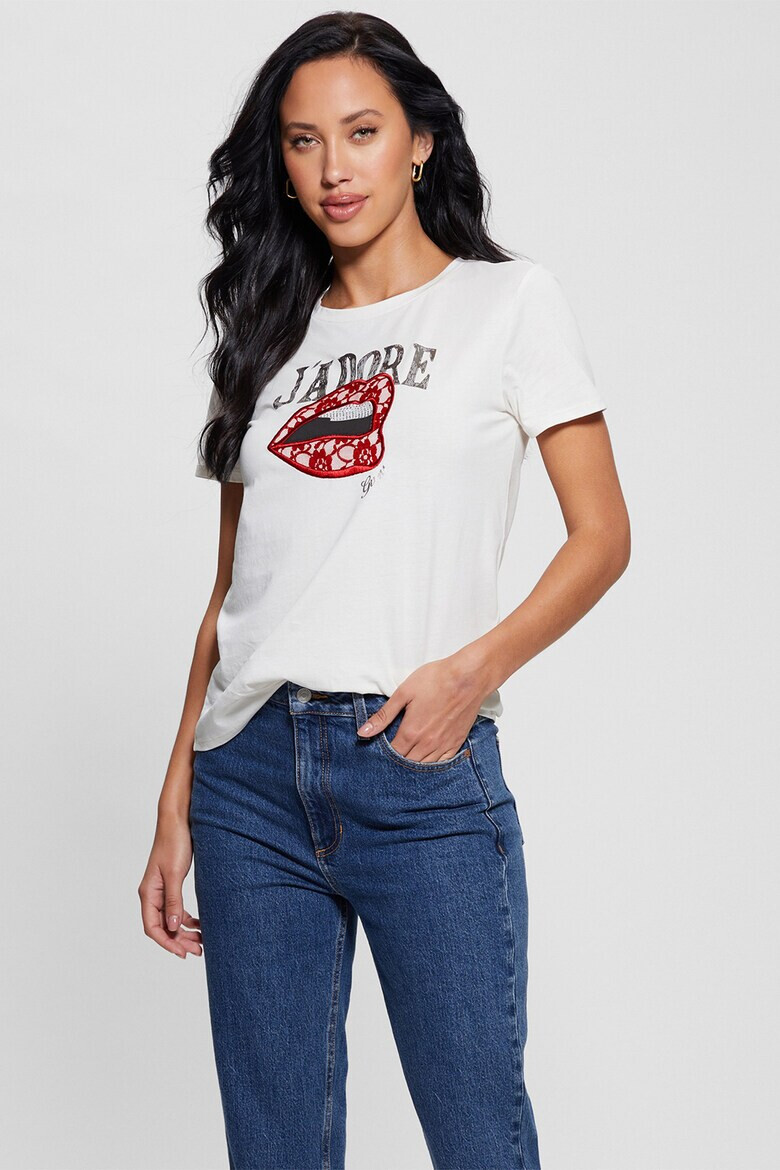 GUESS JEANS Тениска с дантела - Pepit.bg
