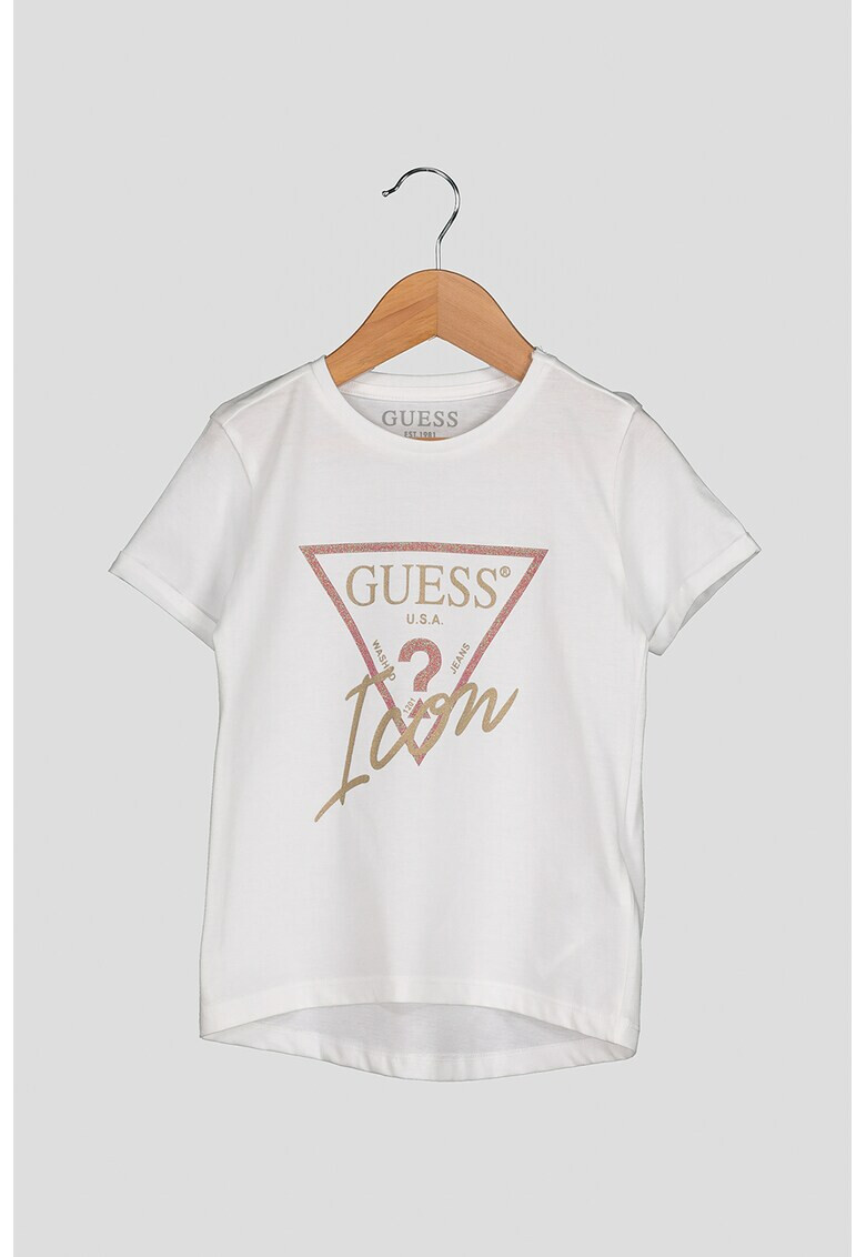 GUESS JEANS Тениска с овално деколте и лого 28 - Pepit.bg