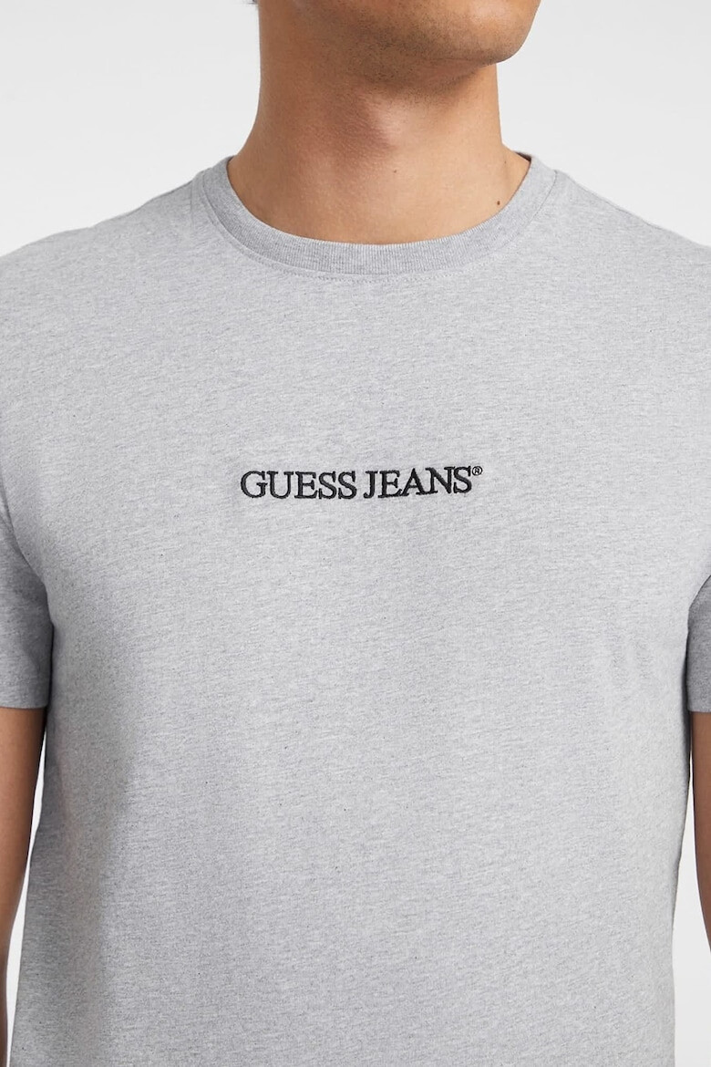 GUESS JEANS Памучна тениска с лого - Pepit.bg