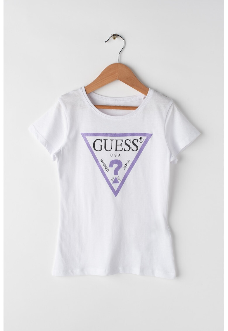 GUESS JEANS Тениска с бляскаво лого - Pepit.bg
