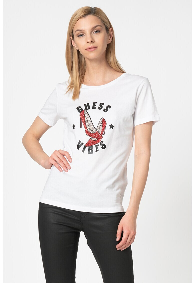 GUESS JEANS Тениска с модал - Pepit.bg
