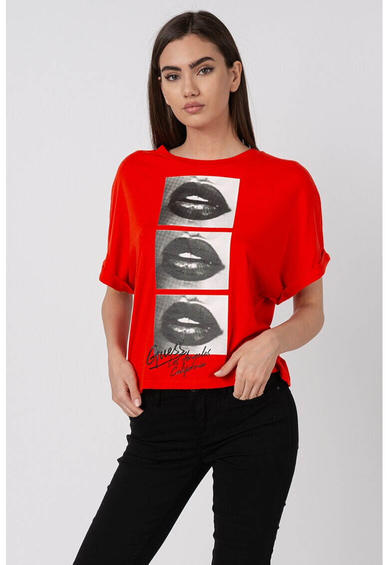 GUESS JEANS Тениска с модал - Pepit.bg