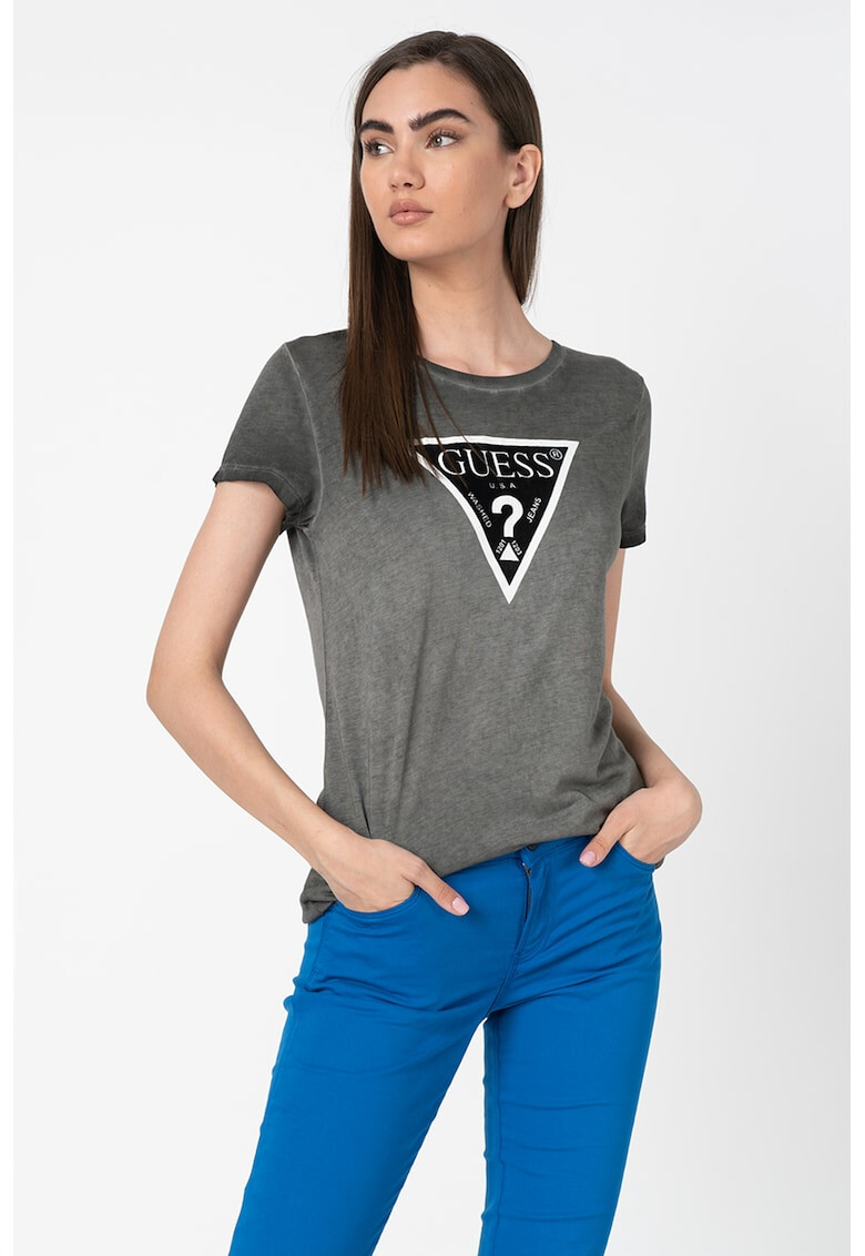 GUESS JEANS Тениска с модал и лого - Pepit.bg
