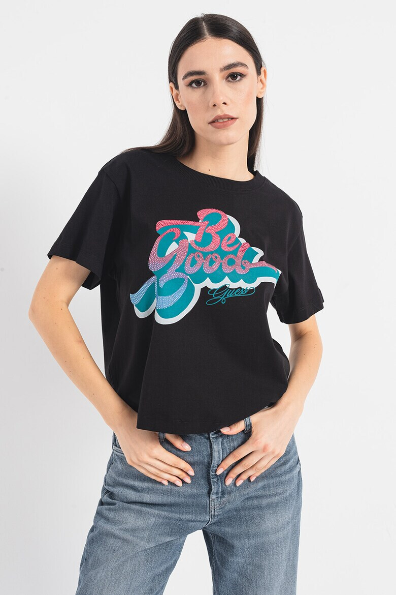 GUESS JEANS Тениска с надпис - Pepit.bg